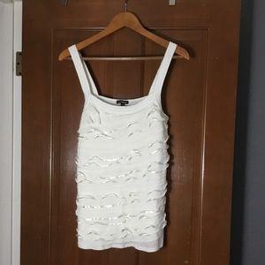 Express White Ruffle Blouse